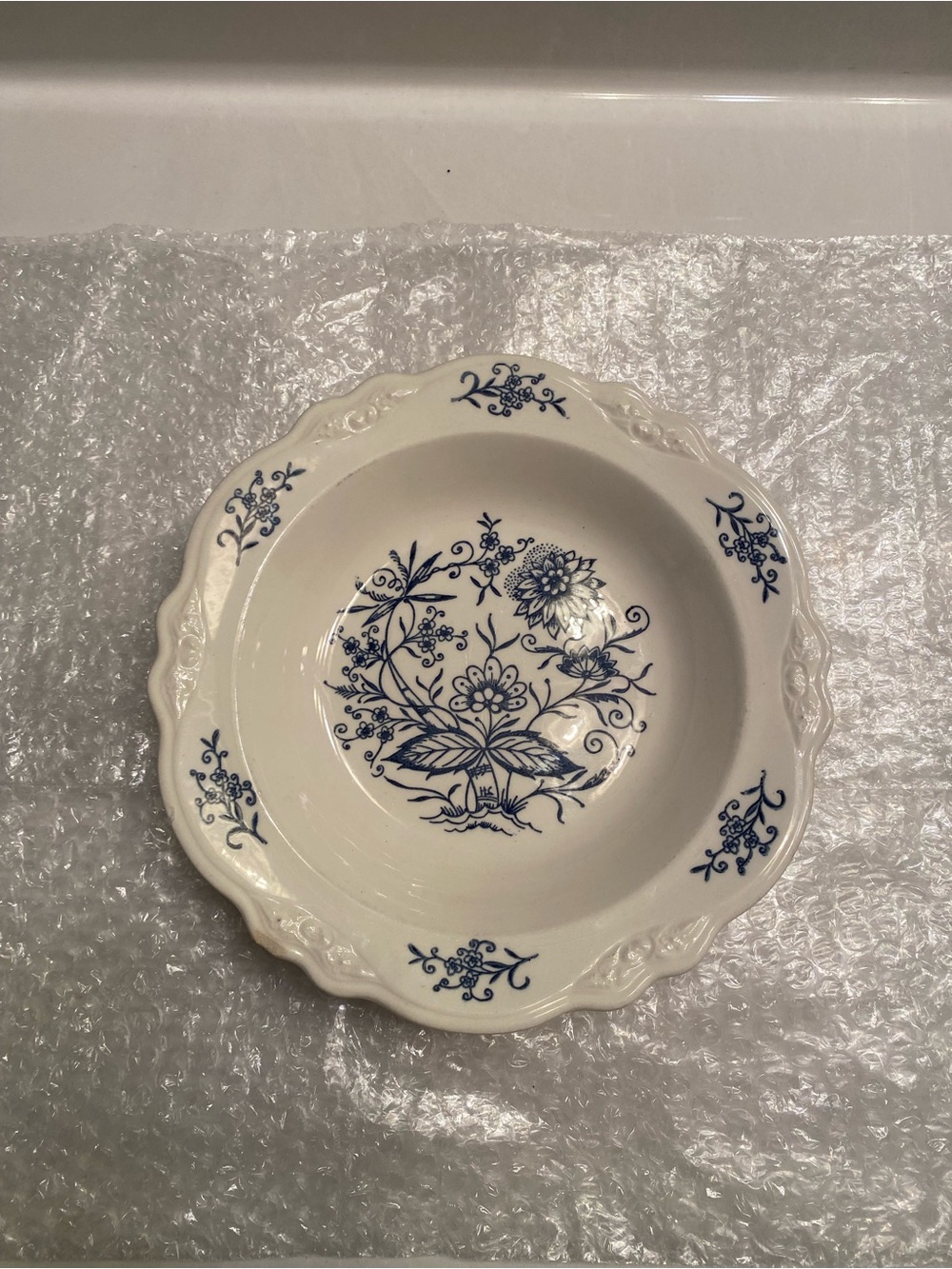 Blue Floral Ceramic Serving Bowl